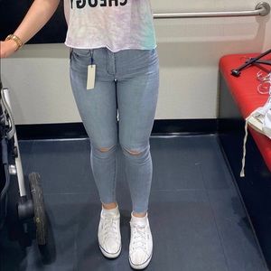 New high rise distracted skinny jeans